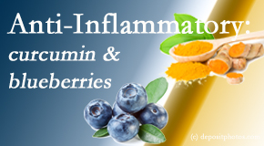 Dr. Paulette Hugulet, DC, LLC shares recent studies touting the anti-inflammatory benefits of curcumin and blueberries.