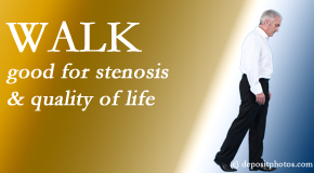 Paulette Hugulet, DC, LLC encourages walking and guideline-recommended non-drug therapy for spinal stenosis, reduction of its pain, and improvement in walking.