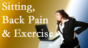 Dr. Paulette Hugulet, DC, LLC encourages less sitting and more exercising to combat back pain and other pain issues.