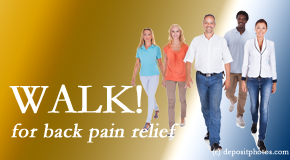 Dr. Paulette Hugulet, DC, LLC urges La Grande back pain sufferers to walk to ease back pain and related pain.
