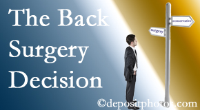 La Grande back surgery for a disc herniation is an option to be carefully studied before a decision is made to proceed. 