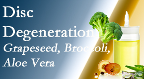 Dr. Paulette Hugulet, DC, LLC presents interesting studies on how to treat degenerated discs with grapeseed oil, aloe and broccoli sprout extract.