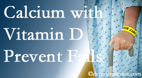 Calcium and vitamin D supplementation may be suggested to La Grande chiropractic patients who are at risk of falling.