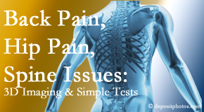 Paulette Hugulet, DC, LLC examines back pain patients for various issues like back pain and hip pain and other spine issues with imaging and clinical tests that influence a relieving chiropractic treatment plan.