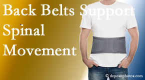 Paulette Hugulet, DC, LLC offers support for the benefit of back belts for back pain sufferers as they resume activities of daily living.