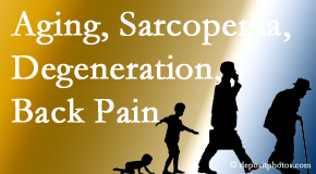 Paulette Hugulet, DC, LLC lessens a lot of back pain and sees a lot of related sarcopenia and back muscle degeneration.