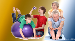 La Grande exercise image of young and older people as part of chiropractic plan