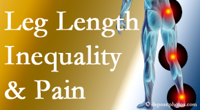 Paulette Hugulet, DC, LLC tests for leg length inequality as it is related to back, hip and knee pain issues.