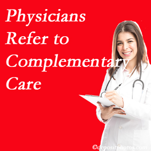 Dr. Paulette Hugulet, DC, LLC [presents how medical physicians are referring to complementary health approaches more, particularly for chiropractic manipulation and massage.