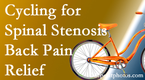 Paulette Hugulet, DC, LLC encourages exercise like cycling for back pain relief from lumbar spine stenosis.