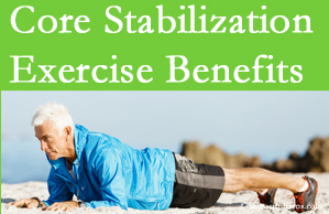 Dr. Paulette Hugulet, DC, LLC shares support for core stabilization exercises at any age in the management and prevention of back pain. 