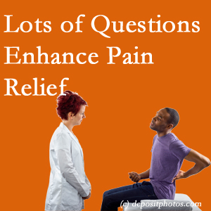 The La Grande chiropractic back pain treatment plan is directed by patient feedback on how their pain is.