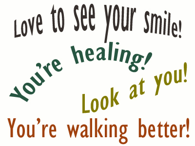 Use positive words to support your La Grande loved one as he/she gets chiropractic care for relief.