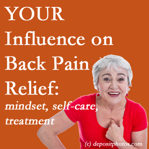 La Grande back pain patients’ recovery paths depend on pain reducing treatment, self-care, and positive mindset.